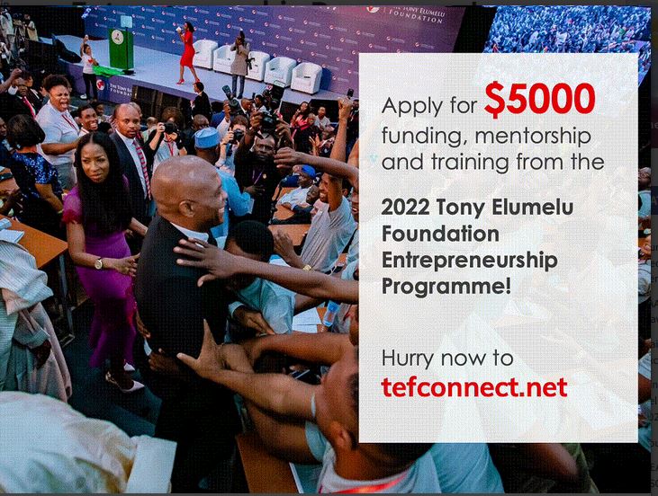 Application for $5000 grant, mentorship, training and more on the 2022 TEF Entrepreneurship Programme!