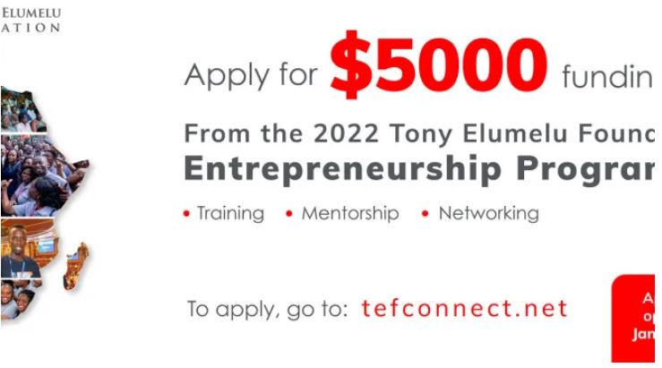 HOW TO APPLY FOR 2022 TONY ELUMELU FOUNDATION $5000 GRANT